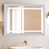 Hollywood Bathroom Mirror 12"*16", Framed Lighted Bathroom Vanity Mirror, Wall Mounted, Dimmable LED Mirror for Bathroom,Gold