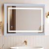 Hollywood Bathroom Mirror 12"*16", Framed Lighted Bathroom Vanity Mirror, Wall Mounted, Dimmable LED Mirror for Bathroom,Gold