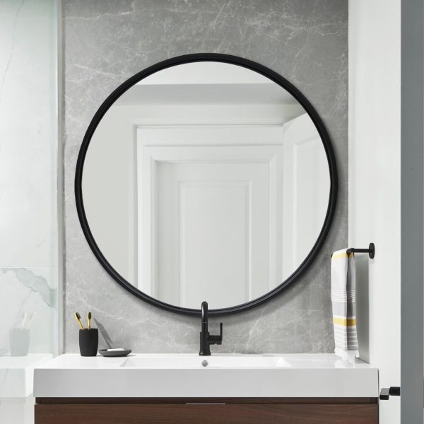 61K8R1_N6BL._AC_SL1500 Arched Wall Mirror 20x30 Inch, Black Arch-top Bathroom Vanity Wall Mounted Mirror, Bedroom Modern Black Metal Framed Mirror