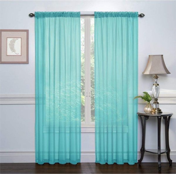 61KjpGj9otL._AC_SL1012 2 Pack: Basic Rod Pocket Sheer Voile Window Curtain Panels - Assorted Colors (White, 84 in. Long)