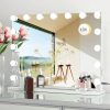 61LkD5yaBXL._AC_SL1000 Vanity Mirror Makeup Mirror with Lights,10X Lens,22.8"x 18.1" Hollywood Lighted Vanity Mirror with 15 Dimmable LED Bulbs,3 Color Modes,Touch Control for Bedroom,Tabletop or Wall-Mounted