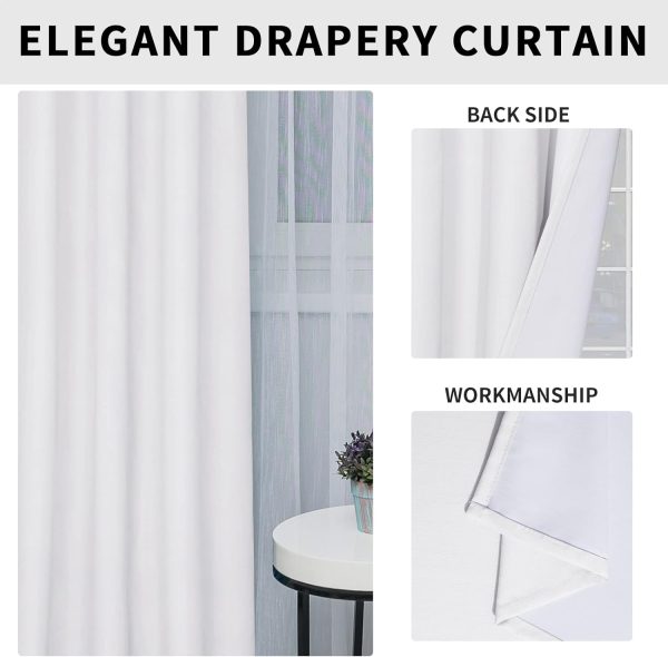 61MHAI58j4L._AC_SL1500 Linen Textured 100% Blackout Curtain 100x96 Inch Extra Wide Patio Sliding Door Curtain Solid Thermal Insulated Room Curtain for Bedroom, Living Room (1 Panel, White)
