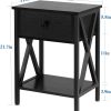 61PlsUzbVRS._AC_SL1500 Nightstands, Modern End Side Tables,Night Stand with Drawer &Storage Shelf for Bedroom living Room Office Lounge, Black