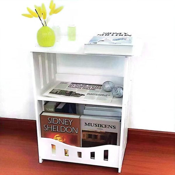 End Table, Cute Nightstands Small Tables for Small Spaces White Coffee Bedside StorageShelf for Office, Living Room, Bedroom (OS-IF9T-RZPT)