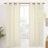 Natural Linen Curtains 63 Inch Length 2 Panels Bronze Grommet Linen Textured Short Window Drapes Light Filtering for Living Room Bedroom, 52 X 63 Inch