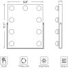 Hollywood Vanity Mirror with Lights, Vanity Makeup Mirror with 9 LED Bulbs, 3 Color Lighting Modes, U-Shaped Bracket, Smart Touch Control