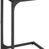 C-Shaped End Table, Small Side Table for Couch, Sofa Table with Metal Frame for Living Room, Bedroom, Bedside, Rustic Brown and Black