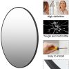 2024 New HD Eco-Friendly Round Mirror, Metal Framed Bathroom Mirror, Modern Cute Circle Mirror, Wall Mirror for Bathroom, Vanity, Living Room, Easy to Install, Matte Black (24 Inch)
