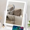 61W5n39mlSL._AC_SL1482 Vanity Mirror with Lights, Hollywood Makeup Mirror with Lights Phone Holder, Smart Touch Control, 3 Color Lighting Modes with Detachable 10x Magnification Mirror, 360°Rotation, White