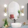Oval Bathroom Mirror Capsule Wall Vanity Mirror, 20"x30" Pill Mirrors Wall Mounted Mirror, Large Modern Mirror with Gold Metal Frame, Decor for Entryway, Bedroom, Living Room