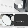 Hollywood Vanity Mirror with Lights 8 Dimmable Bulbs, 3 Color Light, Touch Control, LED Lighted Makeup Mirrors for Dorm, Detachable 10X Magnification Mirror Black