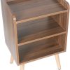 Nightstand, Mid-Century Modern Bedside Tables with Storage Shelf, Minimalist and Practical End Side Table, Fashion Bedroom Furniture, Walnut.