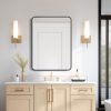 61arx1bPeVL._AC_SL1500 Black Bathroom Mirror 22 x 30 Inch, Matte Black Rectangle Mirror for Wall, Rounded Metal Frame Vanity Mirror