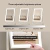 61cus-75FAL._AC_SL1500 Lighted led Makeup Mirror Hollywood Mirror Vanity Makeup Mirror with Lights Smart Touch Control 3-Gear Dimable Light 360°Rotation (12in. White)