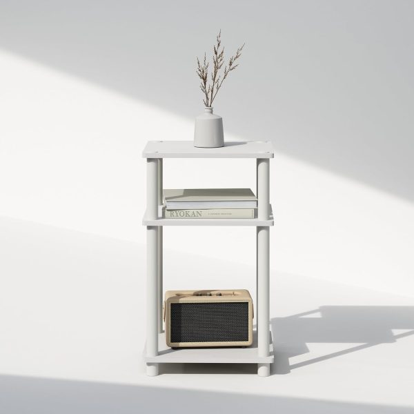 End Table, 1-Pack, 13.4 x 11.5 in, White/White