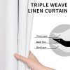 61dQ0HNhyZL._AC_SL1500 Linen Textured 100% Blackout Curtain 100x96 Inch Extra Wide Patio Sliding Door Curtain Solid Thermal Insulated Room Curtain for Bedroom, Living Room (1 Panel, White)