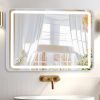 Hollywood Bathroom Mirror 12"*16", Framed Lighted Bathroom Vanity Mirror, Wall Mounted, Dimmable LED Mirror for Bathroom,Gold