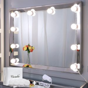 LED Vanity Light for Mirror, Hollywood Style Makeup Lights with Dimmer and 12V Adapter, Stick on Vanity Mirror, (Mirror Not Included)