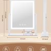 61fSeGFSB4L._AC_SL1500 Vanity Mirror with Lights, Hollywood Makeup Mirror with Lights Phone Holder, Smart Touch Control, 3 Color Lighting Modes with Detachable 10x Magnification Mirror, 360°Rotation, White