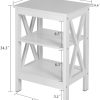 61iTi-VZj5L._AC_SL1500 Nightstand Sofa Side Table with 3-Tier Storage Shelf for Living Room, Bedroom, Stable Steel Frame, Easy Assembly, End, White