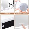 61ihZFl-7LL._AC_SL1500 Vanity Mirror with Lights, Hollywood Makeup Mirror with Lights Phone Holder, Smart Touch Control, 3 Color Lighting Modes with Detachable 10x Magnification Mirror, 360°Rotation, White