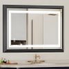 Hollywood Bathroom Mirror 12"*16", Framed Lighted Bathroom Vanity Mirror, Wall Mounted, Dimmable LED Mirror for Bathroom,Gold