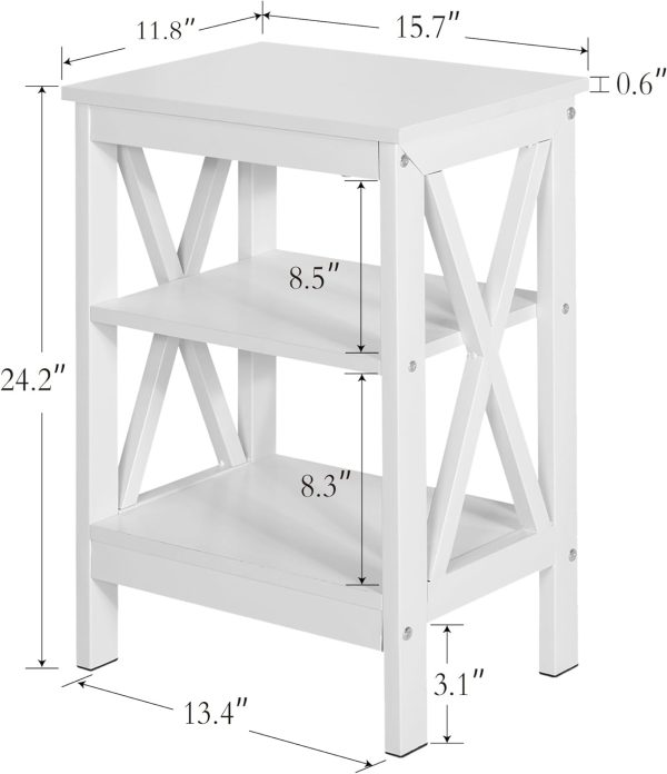 61jEs4tdGsL._AC_SL1500 Modern Nightstands Side End Table Night Stand with Storage Shelf for Bedroom,Living Room, Set of 1, White(one)