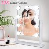 Makeup Vanity Mirror with Lights, 10X Magnification Hollywood Lighted Mirror with 9 Dimmer Led Bulbs, Plug in Light-up Beauty Mirror, Touch Screen Lighted Table Set Mirror, 360°Rotation(White)