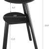 Round End Side Table, Accent Table with 2 Tier Shelves, Nightstand Bedside Table for Living Room Bedroom and Small Space, Black