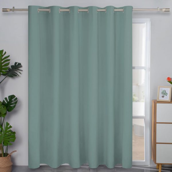 61qqikil-5L._AC_SL1500 Linen Textured 100% Blackout Curtain 100x96 Inch Extra Wide Patio Sliding Door Curtain Solid Thermal Insulated Room Curtain for Bedroom, Living Room (1 Panel, White)