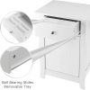 White Nightstand, Small Nightstand with Drawer and Door Cabinet, Wood Nightstand with Storage Organizer, Bedside Table with Drawers, Bedroom Nightstand, End Tables Living Room, Kids' Room, Dorm