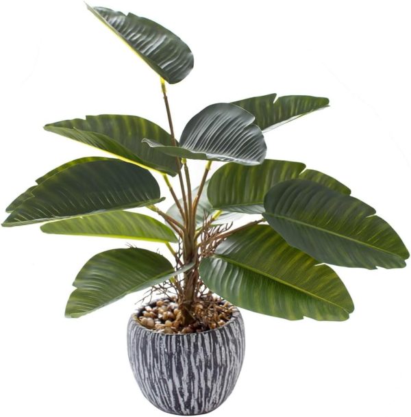 16 inch Artificial Indoor Plants Office Desk Faux Plant Peperomia Leaf Ficus Plant Realistic Small Fake Farmhouse Plants for Home Kitchen Bathroom Bedroom Evergreen Decor