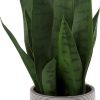 Fake Snake Plant 16" Faux Potted Plant Artificial Snake Plant with White Ceramic Pot Sansevieria Plant Perfect for House Modern Living Room Office Housewarming Gift Indoor Decor