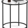 61wwIrFRYxL._AC_SL1500 Round Side Table, Glass End Table with Metal Frame, Laurel Green Coffee Table with Modern Style, for Living Room, Balcony, Bedroom, Laurel Green