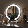 61zfO79nljL._AC 13 Inch Vanity Mirror with Lights, LED Makeup Mirror for Bedroom Makeup, Light up Mirror Smart Touch Control 3 Colors Dimmable, 360 Rotation (White)