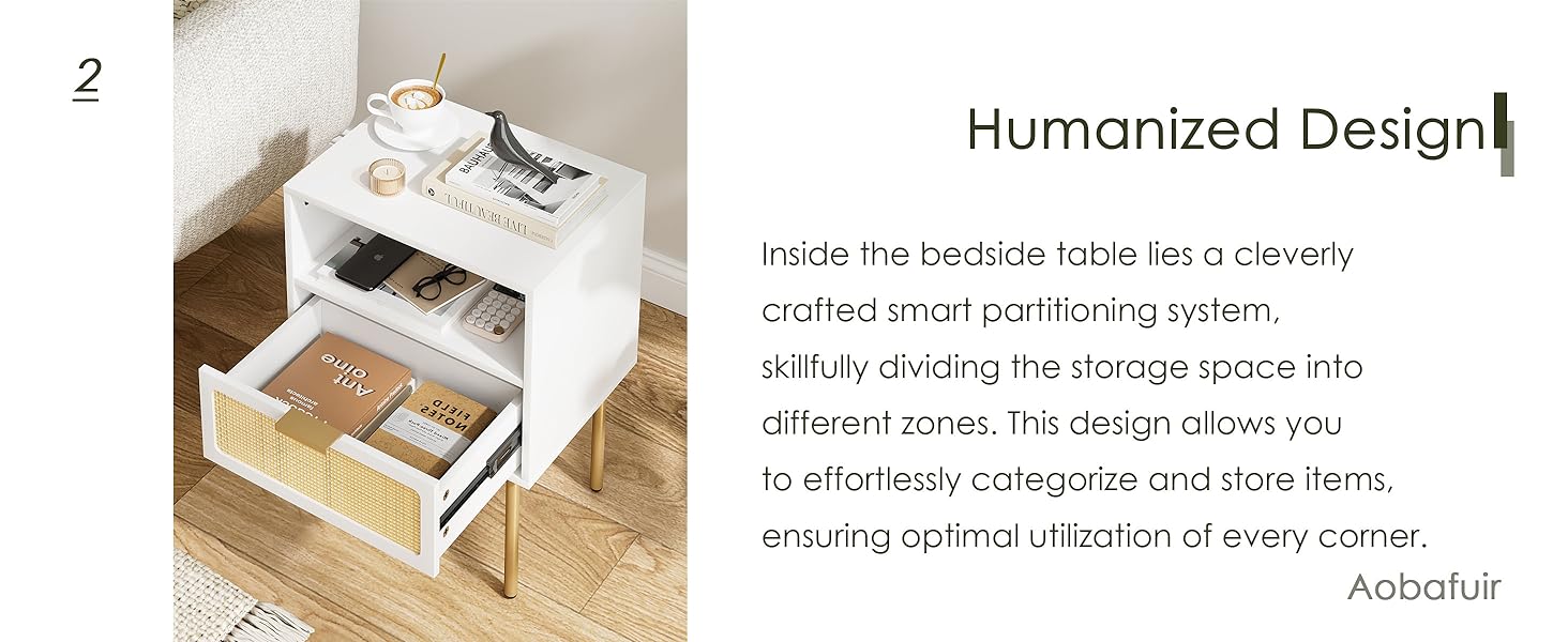 bedside table with drawers