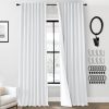 108 Inch Long Blackout Curtains & Drapes for Track System Pleated with Hooks Rings 2 Panels Set,Linen Black Out Back Tab 9FT Ceiling to Floor Length Curtains for Living Room,Cream Ivory