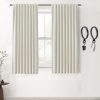 Blackout Curtains 96 Inches Long 2 Panel Set for Living Room,Black Out Room Darkening Thermal Pleated Back Tab Hooks Rings Pleat 8 FT Track Ceiling to Floor Length Curtains for Bedroom Window,Cream