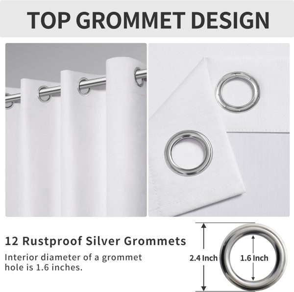 710R7mgP0NL._AC_SL1500 Linen Textured 100% Blackout Curtain 100x96 Inch Extra Wide Patio Sliding Door Curtain Solid Thermal Insulated Room Curtain for Bedroom, Living Room (1 Panel, White)