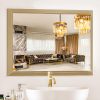 Hollywood Bathroom Mirror 12"*16", Framed Lighted Bathroom Vanity Mirror, Wall Mounted, Dimmable LED Mirror for Bathroom,Gold