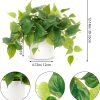 Faux Plants Indoor with Ceramic Pots, Artificial Small Fake Plants with Pothos for Home Decor Fake Potted Plant for Living Room Shelf Home Office Decor（White Ceramic Pot）