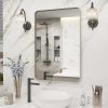 711DinjK8IL._AC_SL1500 20x30 Silver Bathroom Mirror, Silver Wall Mirror for Vanity, Brushed Metal Framed Rectangle Mirror, Anti-Rust, Brushed Nickel,Shatterproof, Round Corners(Horizontally/Vertically)
