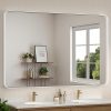 7135ef9hcwL._AC_SL1500 Black Metal Framed Bathroom Mirrors for Wall, 20 x 30 Inch Rounded Rectangle Bathroom Vanity Mirror, Matte Black Farmhouse Mirror with Seamless Frame, HD Tempered Glass(Horizontal/Vertical)