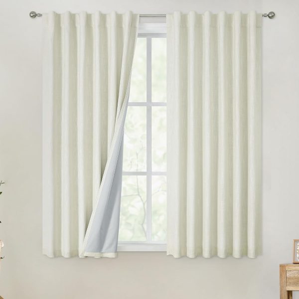 7147Jjan-4L._AC_SL1500 Chambray Blue Full Blackout Curtains 84 inch for Bedroom Living Room Darkening Soundproof Window Panels Thermal Insulated Rod Pocket Back Tab Grayish Blue Drapes 2 Panels 50" Wx84 L