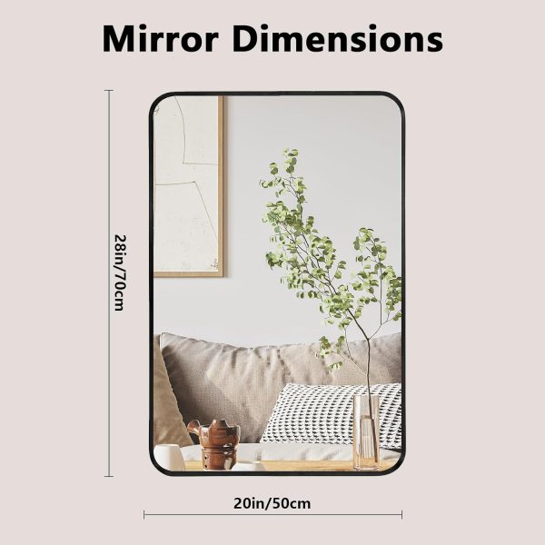714HKNNxRdL._AC_SL1500 Bathroom Wall Mirror -20x28 Vanity Mirrors Large Wall-Mounted Makeup Mirror Over Sink for Bedroom/Farmhouse/Entrance, Black Rectangle Framed Anti-Rust Shatterproof Mirrors