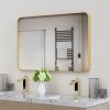 Black Bathroom Mirror for Wall, 24 x 36 Inch Rounded Rectangle Metal Framed Bathroom Wall Vanity Mirror Farmhouse, 1/4-inch Shatterproof Glass | Ultra-Flush Hanging