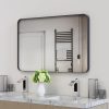 Black Bathroom Mirror for Wall, 24 x 36 Inch Rounded Rectangle Metal Framed Bathroom Wall Vanity Mirror Farmhouse, 1/4-inch Shatterproof Glass | Ultra-Flush Hanging