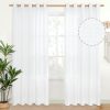 Natural Linen Curtains 63 Inch Length 2 Panels Bronze Grommet Linen Textured Short Window Drapes Light Filtering for Living Room Bedroom, 52 X 63 Inch