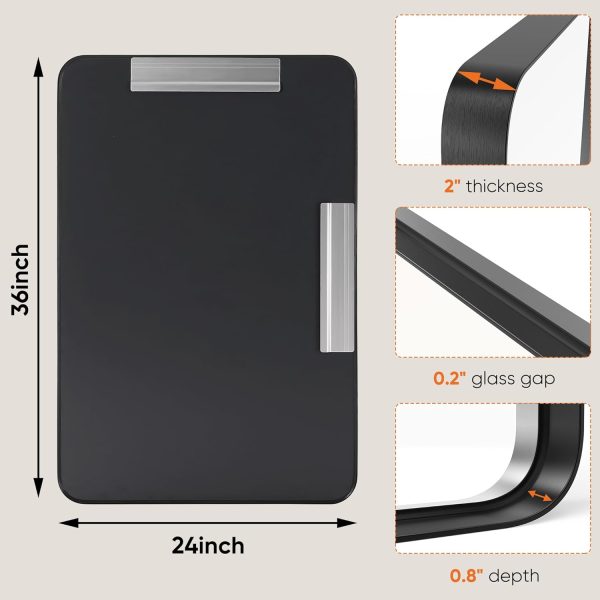 716LFkV0itL._AC_SL1500 Black Vanity Bathroom Mirror for Wall, Metal Framed Rounded Rectangular Modern Mirrors for Over Sink, 24x36 Inch for Farmhouse, Tempered Glass, Hangs Horizontally or Vertically