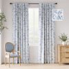 100% Blackout Floral Curtains 96 Inches Long, Printed Flower Sage Green Blackout Curtains for Bedroom Rod Pocket Back Tab Full Blackout Curtains Thermal Insulated Window Drapes, 2 Panels